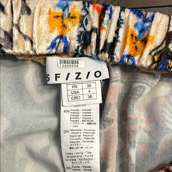 SFIZIO Patchwork Velvet Wide-Leg Pants - Picture 2 of 6